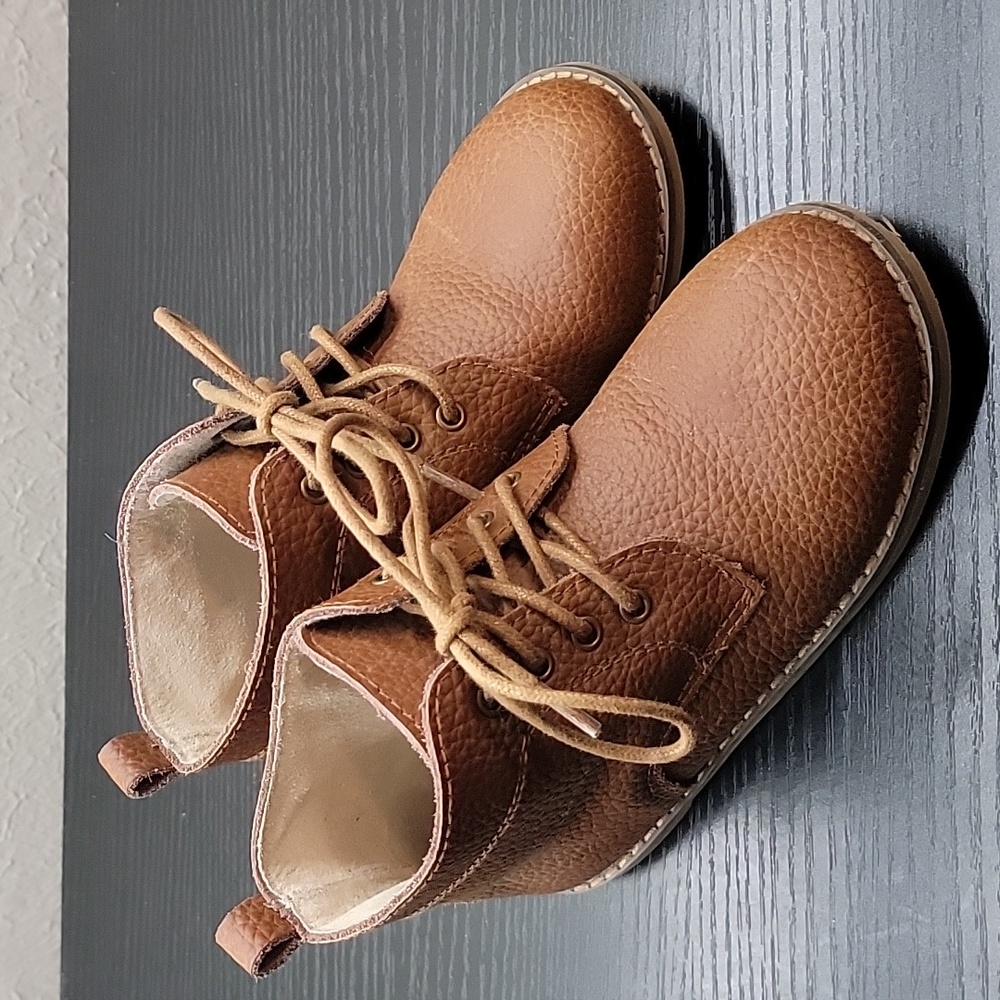 Kids Size 12 Mil & Co Logan Vintage Inspired Brown Leather Boots